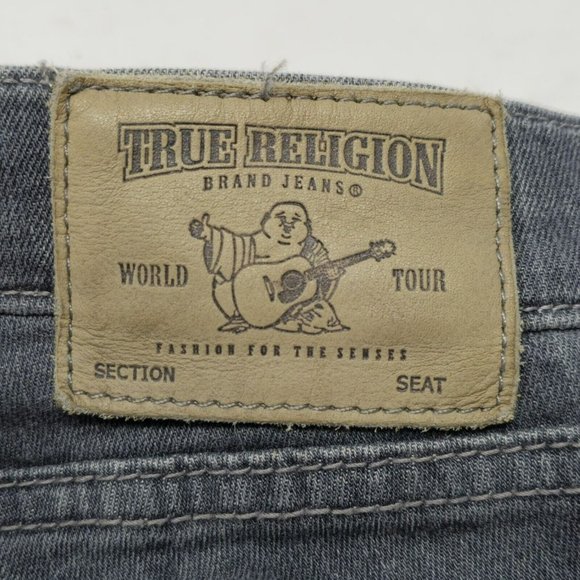 True Religion Abbey Super Skinny in Gray Kewa Cross Tribal Stretch Jeans Size 26 - Picture 6 of 13